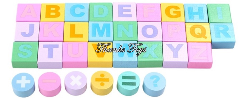 บล็อกไม้สีพาสเทล 100 ชิ้น