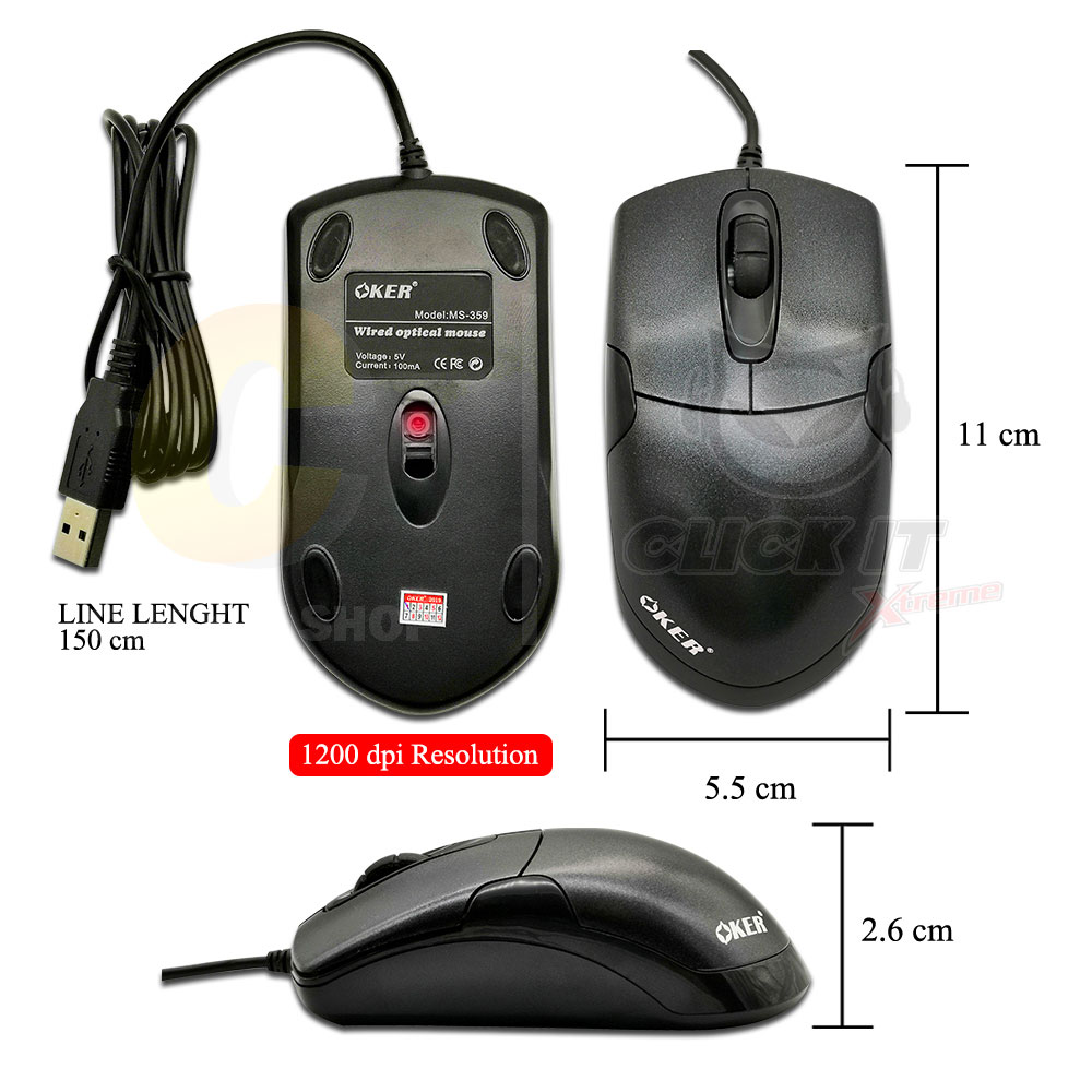 MOUSE USB OKER MS-359 - BLACK
