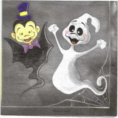 แนวภาพการ์ตูน เทศกาล Helloween เป็นภาพเต็มแผ่น กระดาษแนพกิ้นสำหรับทำงาน เดคูพาจ Decoupage Paper Napkins ขนาด 33X33cm