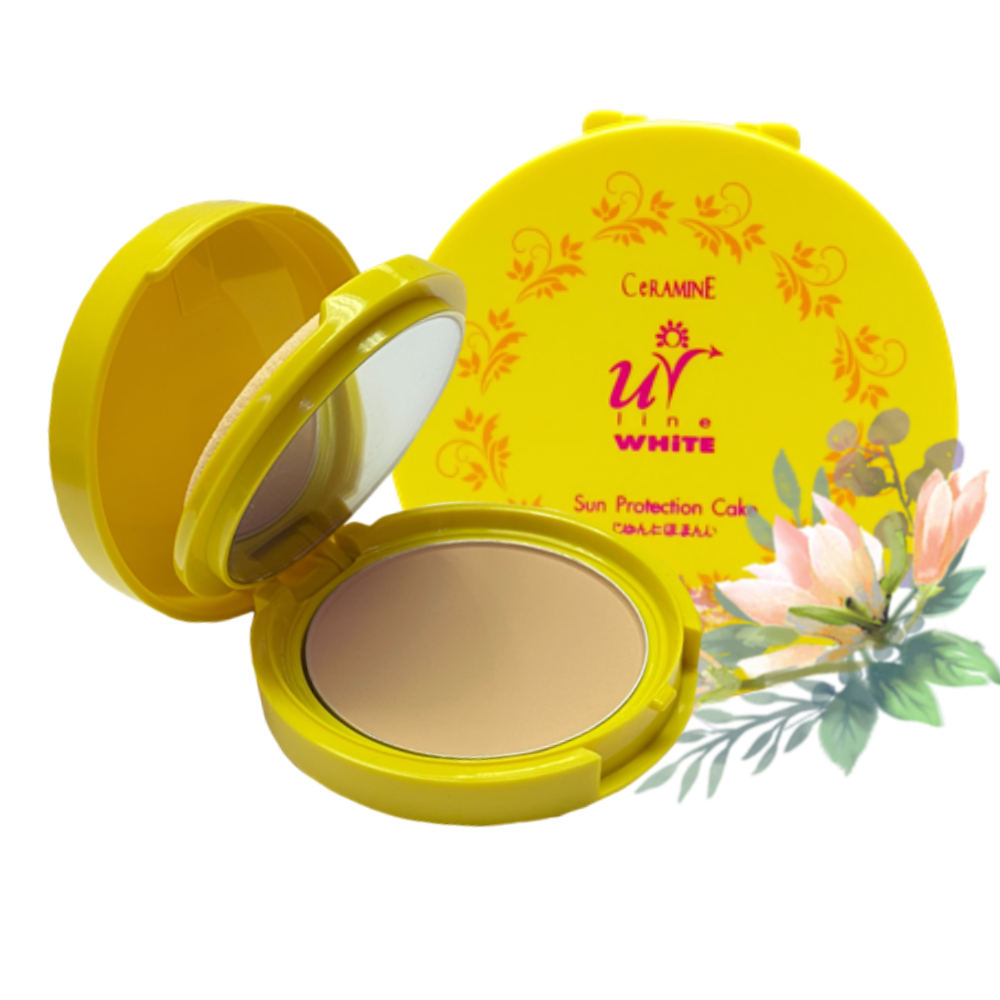 CeRAMINE UV Line White Sun Protection Cake SPF15 No.1 (For Lighter Skin Tone) เซอรามายน์ ยูวี ไลน์ ไวท์ ซันโพรเทคชั่น เค้ก เอสพีเอฟ15 No.1 (สำหรับผิวขาว)