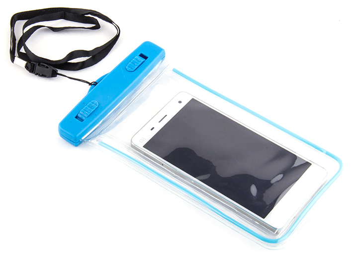 ซองมือถือกันน้ำ เรืองแสง สีฟ้า ซองใส่โทรศัพท์กันน้ำ