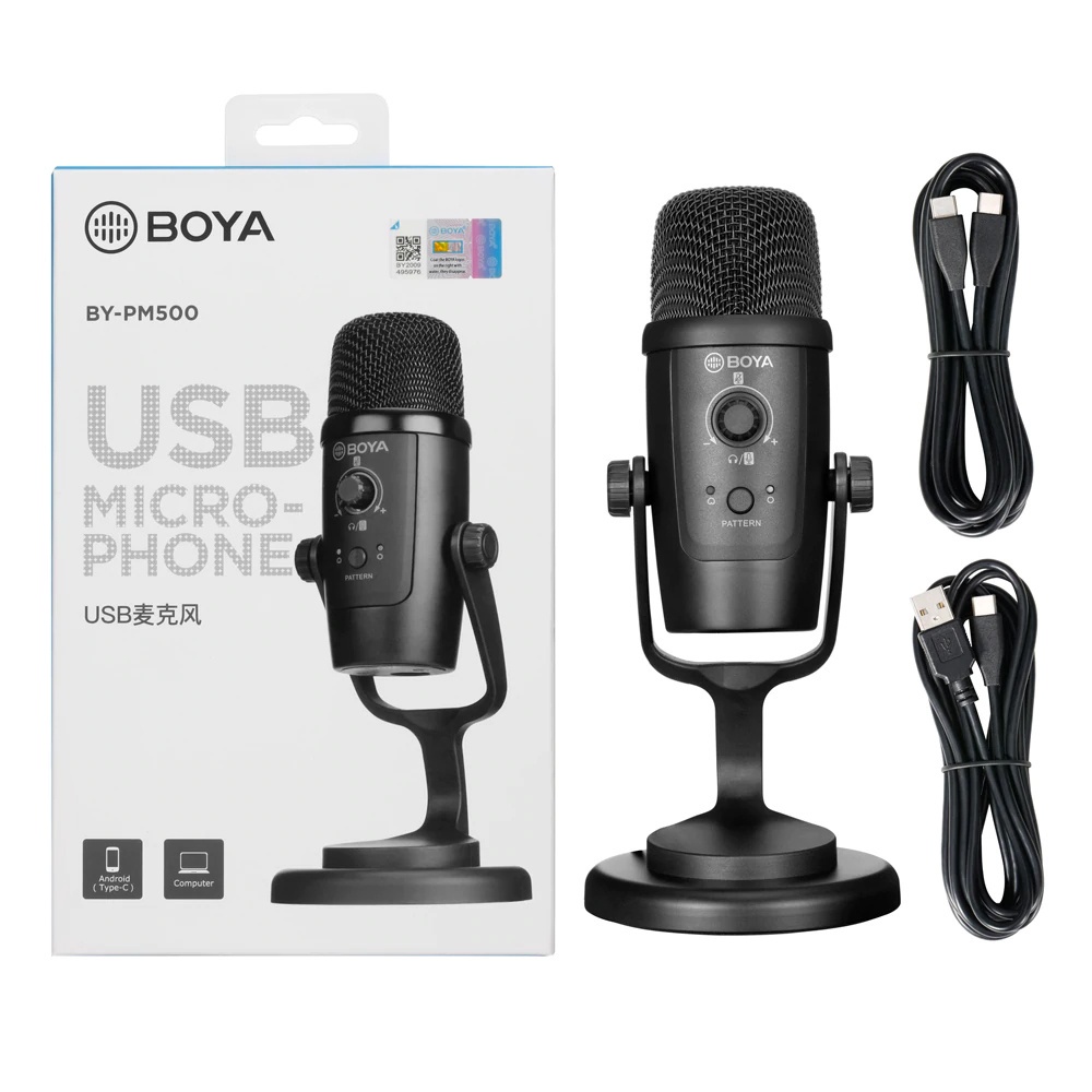 Boya PM500 USB Wireless Microphone ไมค์ตั้งโต๊ะ ไมโครโฟน ไมค์ไร้สาย ไมค์อัดเสียง ไมค์ไลฟ์