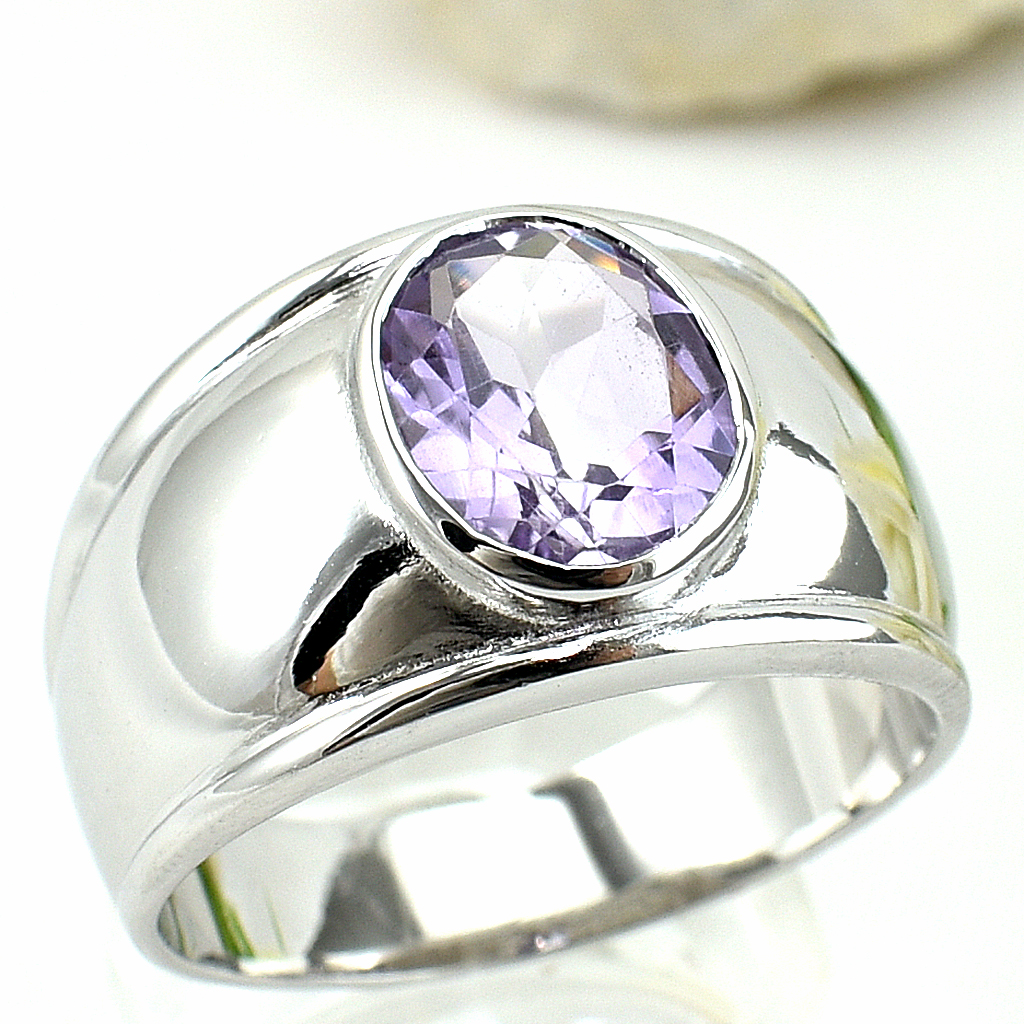 SKJewelryFactory แหวนแอมิทิสต์แท้ สไตล์แหวนปลอกมีด ทรงนี้ ใส่ได้ทุกโอกาส ER00849-AMT