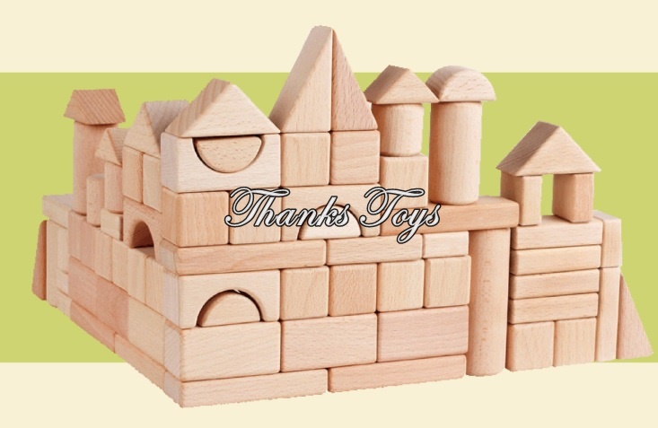 บล็อกไม้สีธรรมชาติ 100 ชิ้น