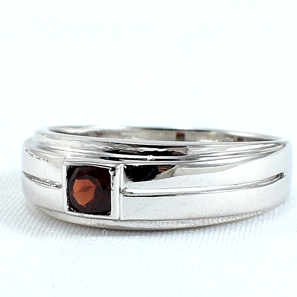 SKJewelryFactory แหวนปลอกมีดพลอยโกเมนแท้ ตัวเเเรือนเงิน92.5% ER01662-GAN