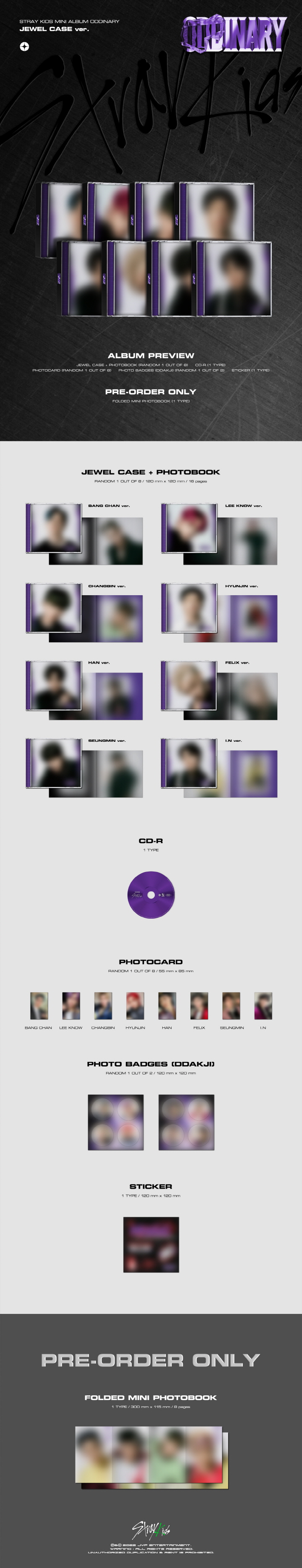 [Pre] Stray Kids : 7th Mini Album - ODDINARY (JEWEL CASE Ver.) (Random Ver.)