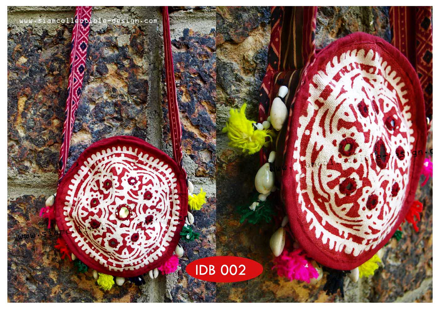 กระเป๋าผ้าบาติก จากอินเดีย IDB002 / ฺBatik Indian Sling Bag IDB002