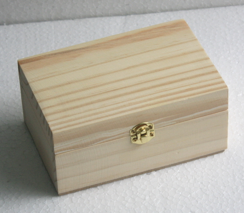 ชิ้นงานดิบไม้สน ทำ Decoupage งานเพนท์ กล่องไม้สนแบบมีล็อค ทรงผืนผ้า ไซด์เล็ก 4"x6"x2.5"