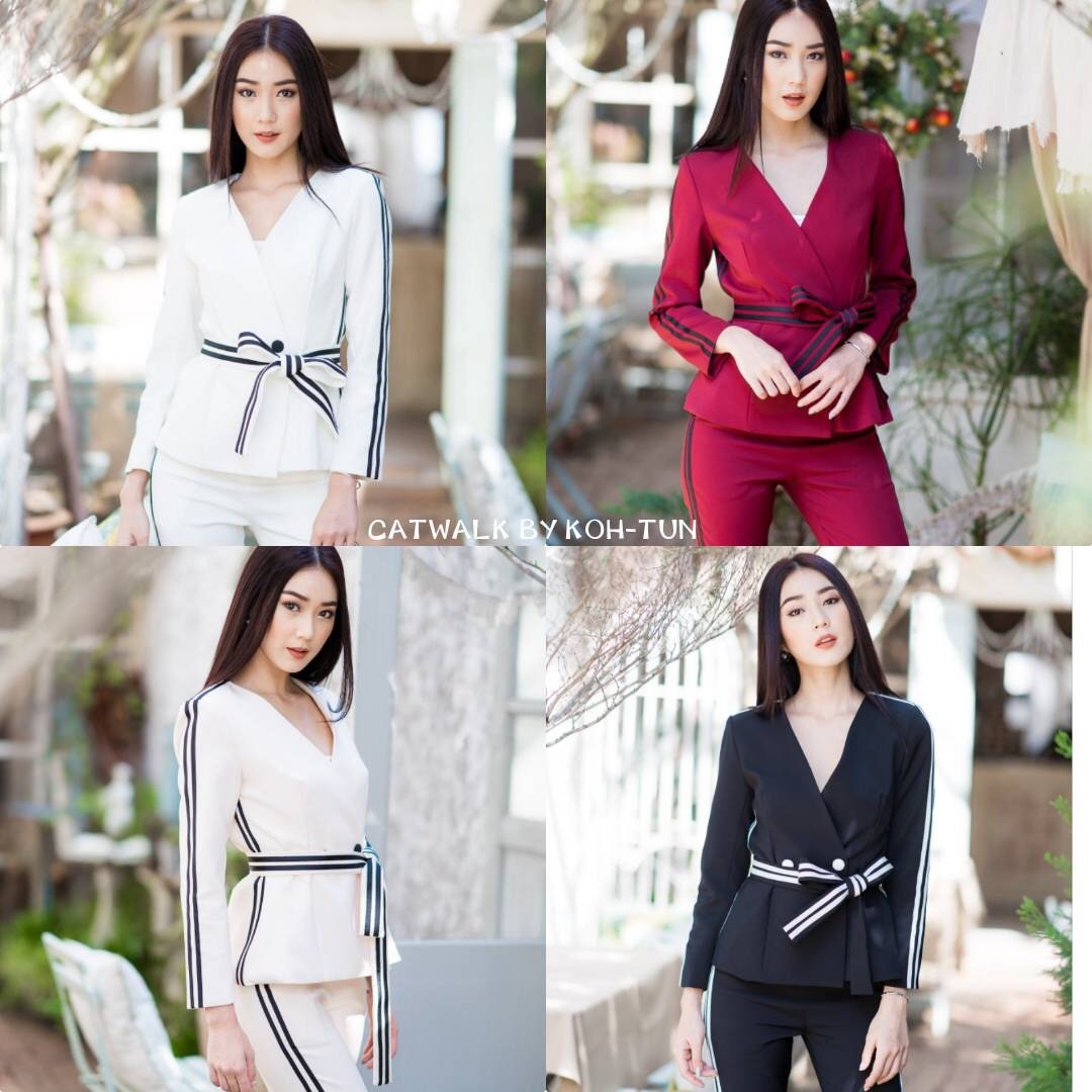 เสื้อผ้าเกาหลี พร้อมส่ง เซ็ตBlazer+กางเกงขายาว