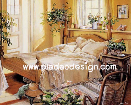 กระดาษเดคูพาจพิมพ์ลาย สำหรับทำงาน เดคูพาจ Decoupage งานฝีมือ งาน Handmade แนวภาพ แสงแดดอ่อนๆยามเช้า ส่องผ่านห้องนอนเอิร์ทโทนแสนอบอุ่น น่ืานอน (pladao design)