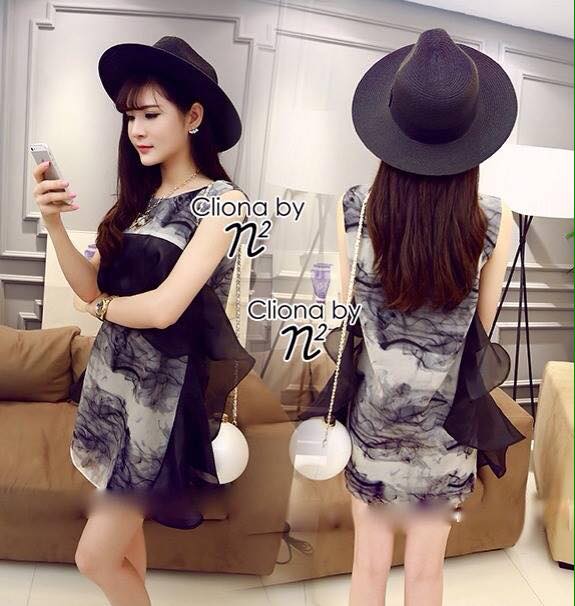 พร้อมส่ง Mini Dress แขนกุด ดีไซน่ารัก