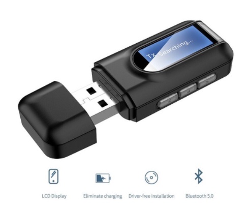 2IN1 USB Bluetooth Transmitter and receiver ตัวรับส่งสัญญาณบลูทูธแบบ usb เป็นได้ทั้งตัวรับและตัวส่ง