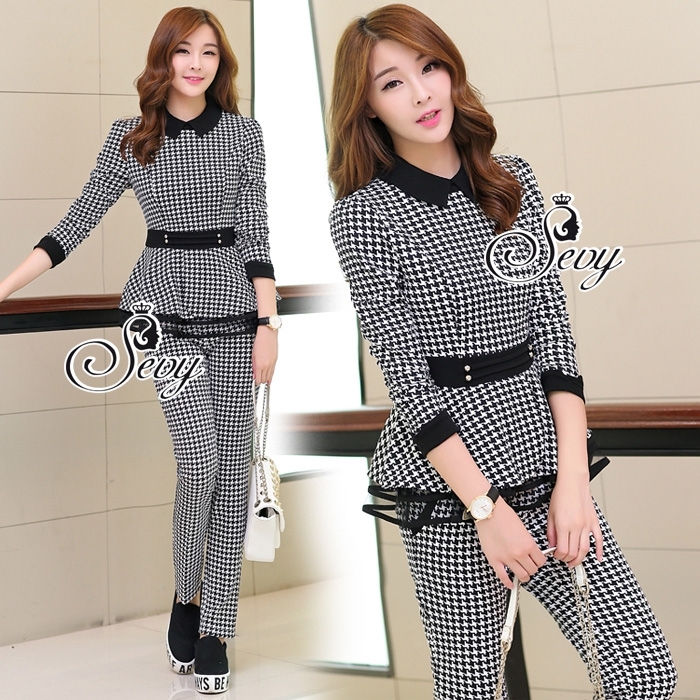 พร้อมส่ง Sets ลาย Houndstooth ยอดฮิต เสื้อผ้าเกาหลี