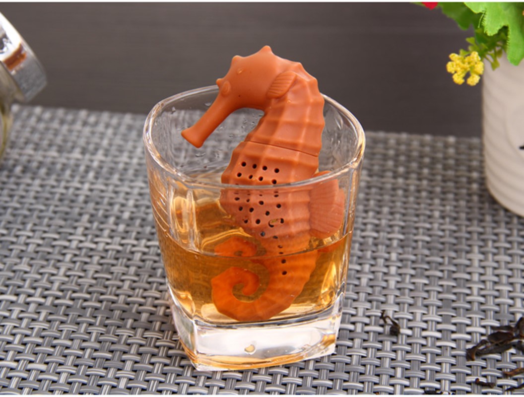 ที่กรองชา ซิลิโคน tea infuser ลายม้าน้ำ มี 5 สี