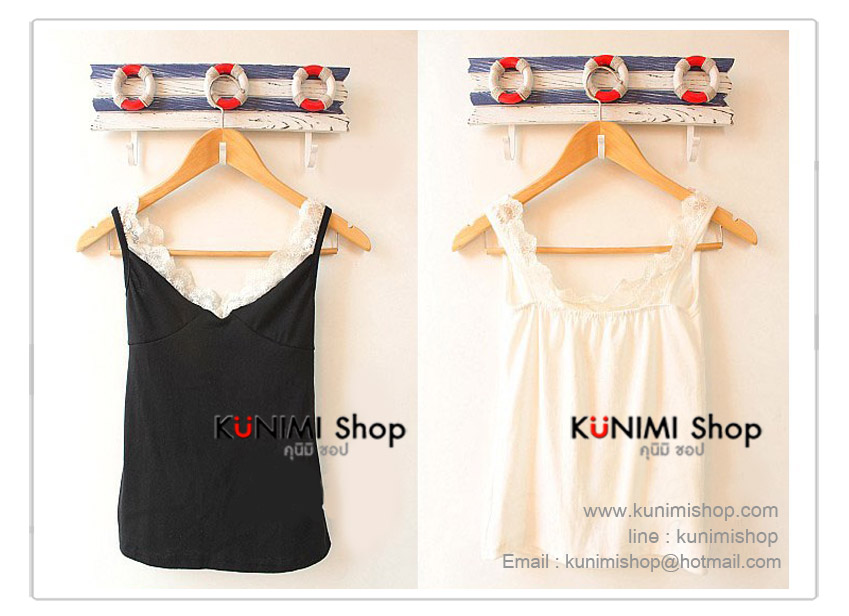 เสื้อซับใน มี 2 สี ดำ ขาว ช่วงสายเสื้อถึงคอเสื้อ ประดับด้วยผ้าลูกไม้ สวยหวาน ขนาด : FREE SISE ( รอบอกไม่เกิน 35 นิ้วคะ) มี 2 สี : สีขาว , ดำ 