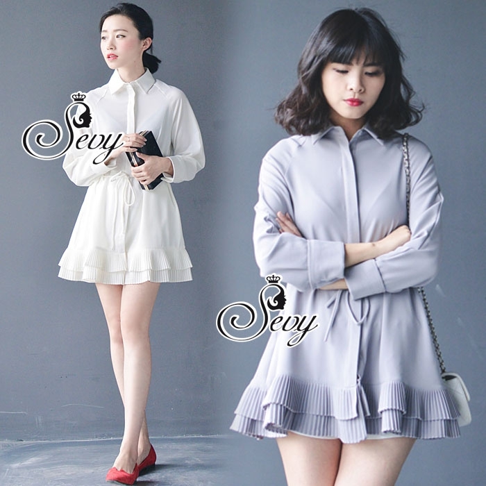 พร้อมส่ง มินิเดรส ทรงเชิ้ตตัวเก๋