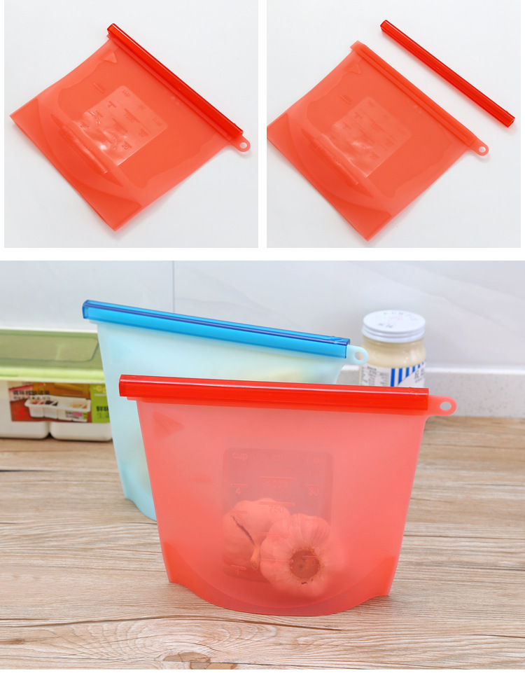 ziplock ถุงซิลิโคน สุญญากาศ เก็บรักษาอาหาร ขนาด 17.5 x 23 ซม มี 4 สี