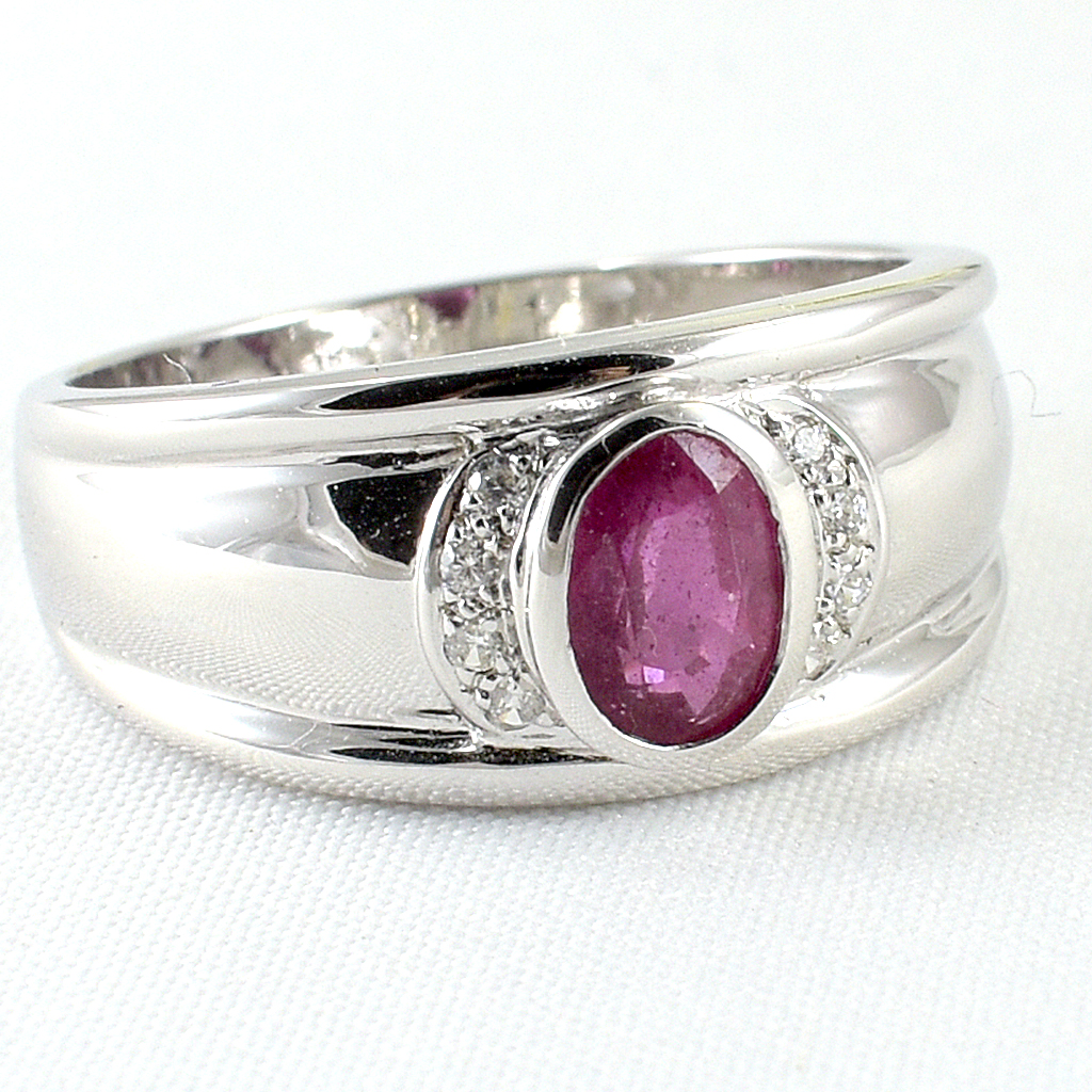SKJewelryFactory แหวนชาย พลอยทับทิมแท้ สไตล์แหวนปลอกมีด เสริมความร่ำรวย ER00747-RBY