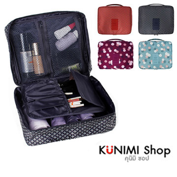 GB150 กระเป๋าจัดระเบียบ กระเป๋าใส่อุปกรณ์อาบน้ำ ใส่เครื่องสำอางค์ หรือของใช้จุกจิกทั่วไป ในเวลาเดินทาง ท่องเที่ยว พกพาสะดวกคะ เปิก-ปิด ด้วยซิบ มีหูหิ้ว ขนาด กว้าง 23 x สูง 18 cm. สามารถเลื่อนลงไปด้านล่างเพื่อเลือกลายคะ