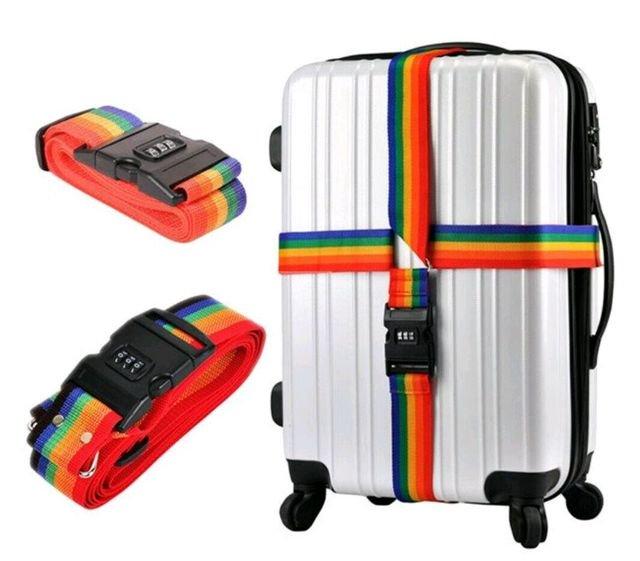 สายรัดกระเป๋าเดินทาง พร้อมรหัสล็อก Rainbow Travel Luggage Belt Suitcase Strap with Code Lock 1 เส้น
