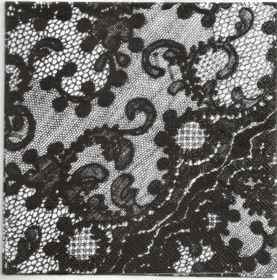 แนวภาพลายแต่ง ลายผ้าลูกไม้สีดำ Vintage Lace เป็นภาพเต็มแผ่น กระดาษแนพกิ้นสำหรับทำงาน เดคูพาจ Decoupage Paper Napkins ขนาด 33X33cm
