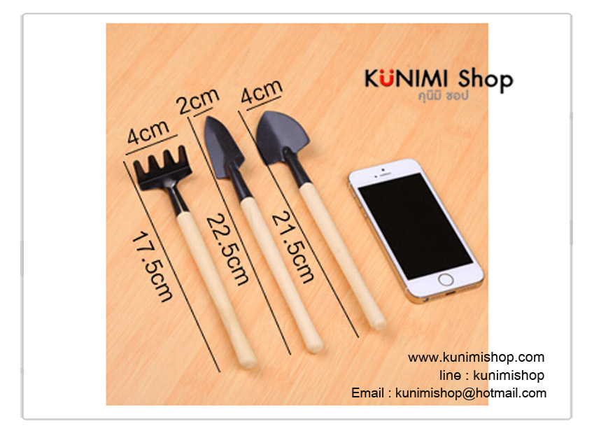 รหัสสินค้า GL098 อุปกรณ์ทำสวน ปลูกต้นไม้ ประกอบด้วย จอบ พลั่ว คราด ขนาดเล็ก พกพาสะดวก ไปในที่ต่างๆ 1 แพ็ค มี 3 ชิ้น