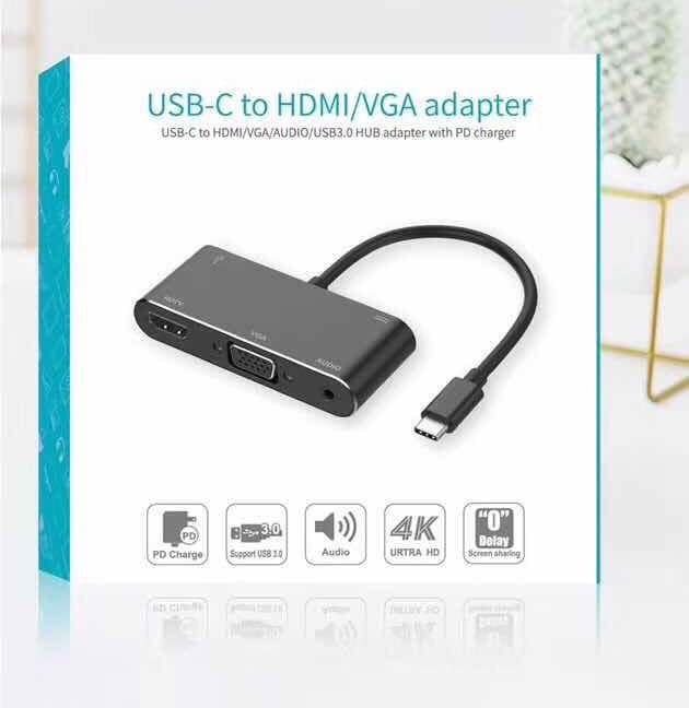 ตัวแปลง USB-C to HDMI/VGA adapter