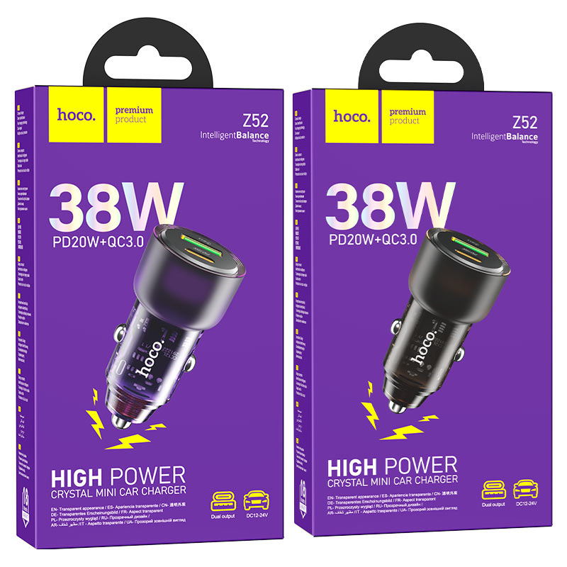 Hoco “Z52 Spacious” Car charger PD38W หัวชาร์จในรถยนต์ ชาร์จเร็ว