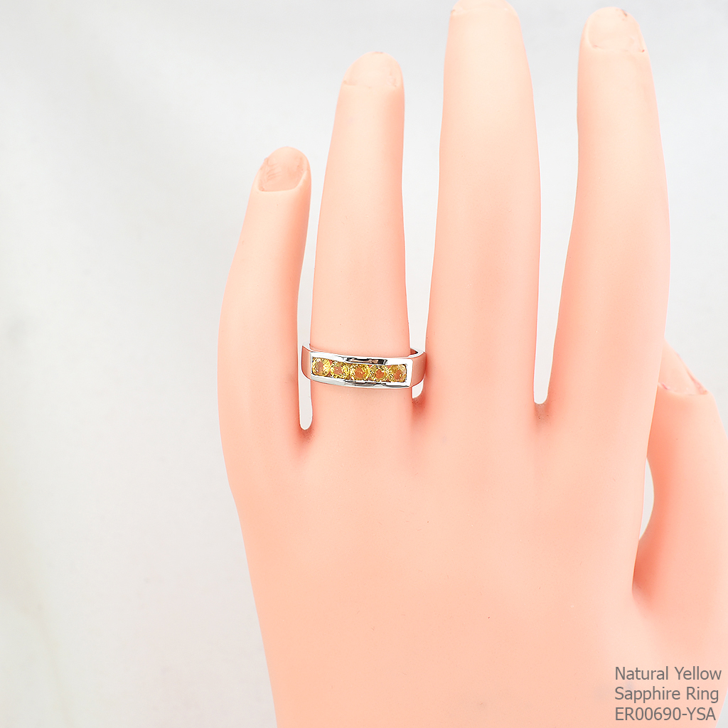 SKJewelryFactory แหวนเเถว บุษราคัมแท้ ER00690-YSA