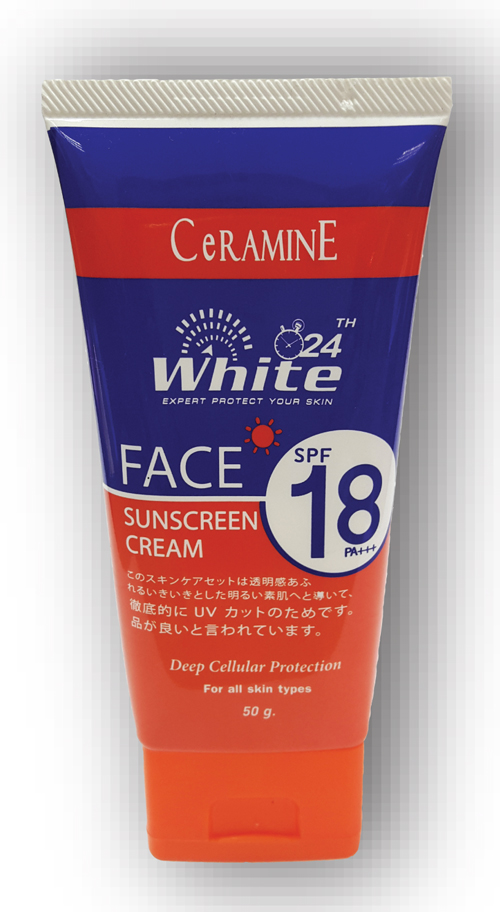 CeRAMINE White 24th Face White Fluid SPF18 PA+++ ไวท์ ทเวนตี้โฟร์ เฟส ไวท์ ฟลูอิด เอสพีเอฟ 18 พีเอ+++