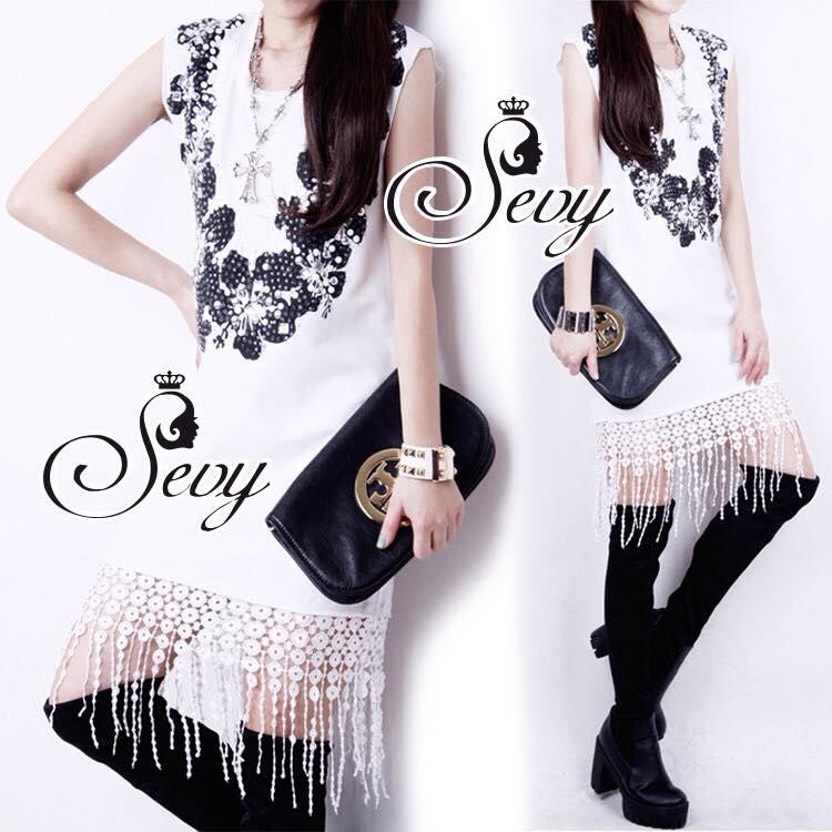 พร้อมส่ง มินิเดรสดีไซด์เก๋ สไตล์สาว Retro เดรสแฟชั่น