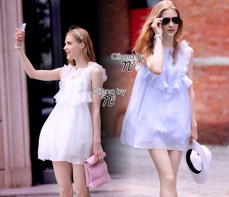 พร้อมส่ง Mini Dress ทรงแขนกุด ดีไซน่ารัก