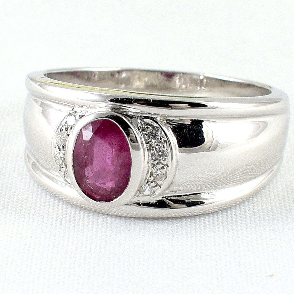 SKJewelryFactory แหวนชาย พลอยทับทิมแท้ สไตล์แหวนปลอกมีด เสริมความร่ำรวย ER00747-RBY