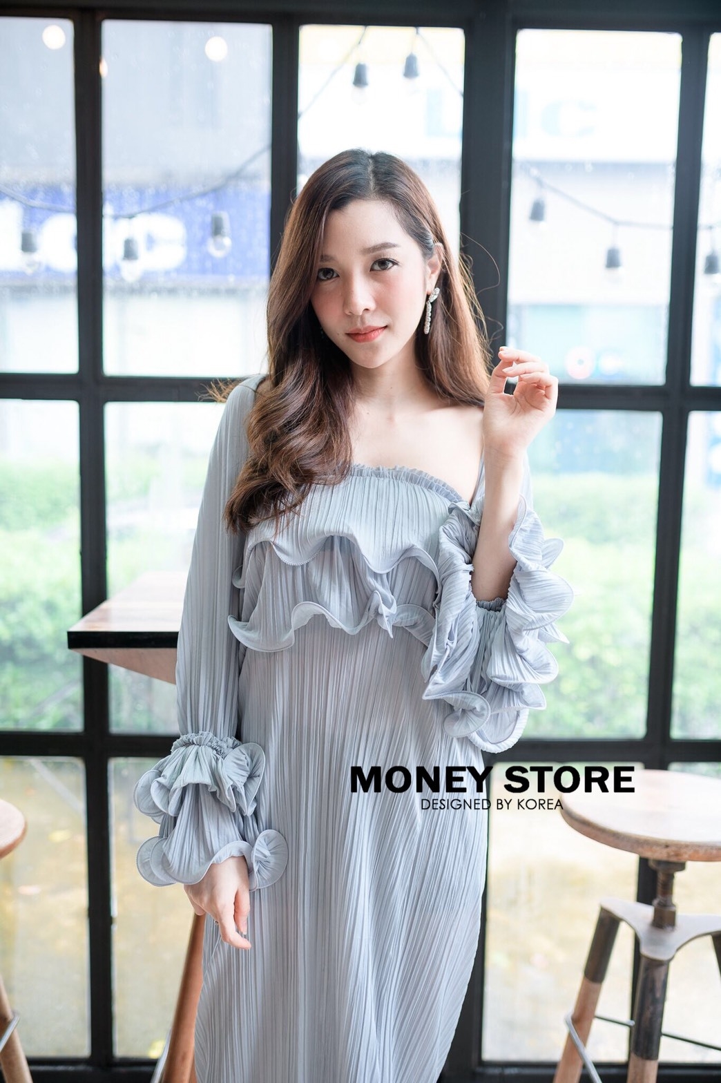 เสื้อผ้าเกาหลี พร้อมส่ง ผ้าคลุม+เกาะอก+กระโปรง