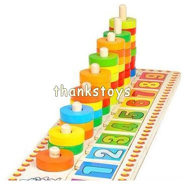 บล็อกไม้เรนโบว์นับเลข