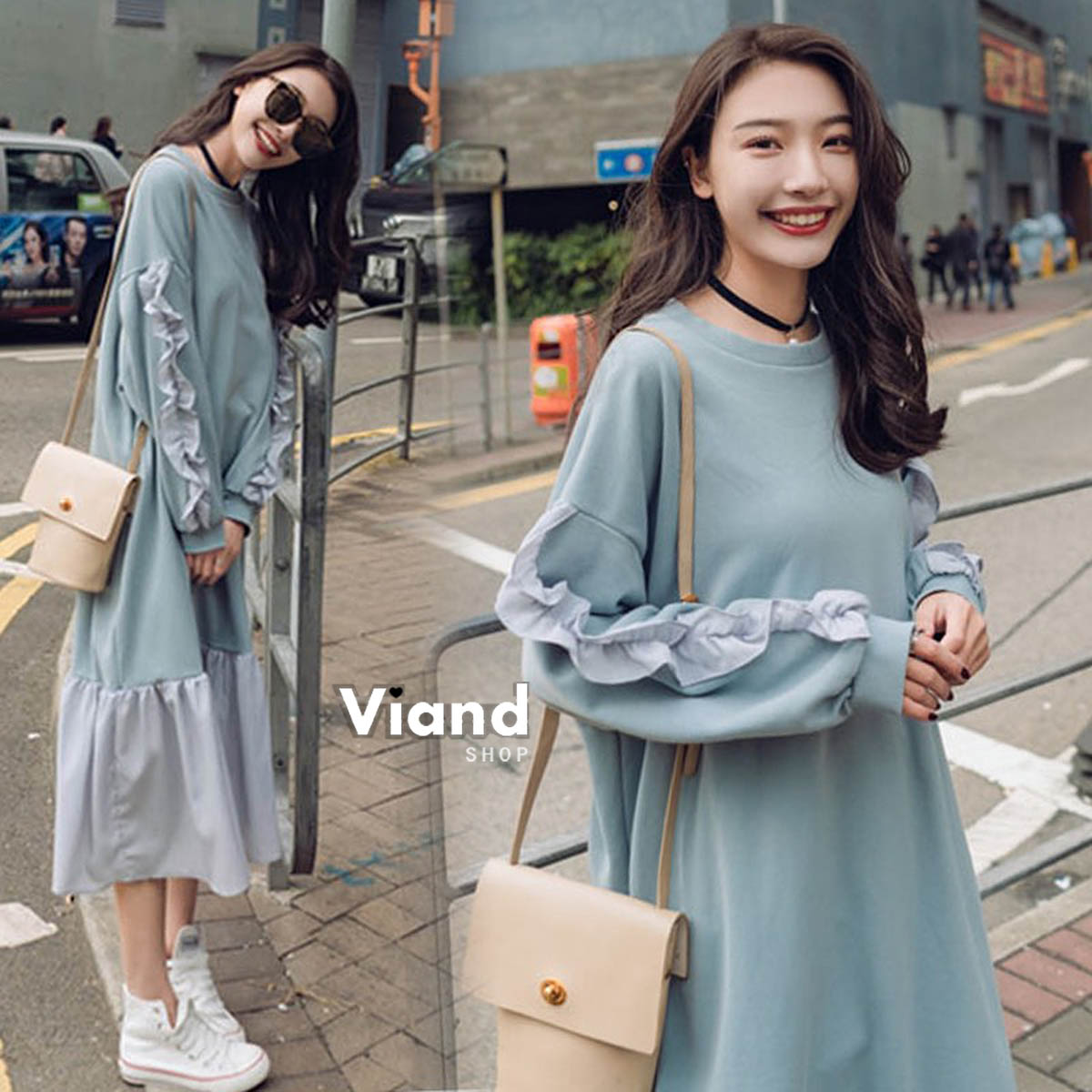 เดรสเกาหลี พร้อมส่ง เดรส ทรงoversize