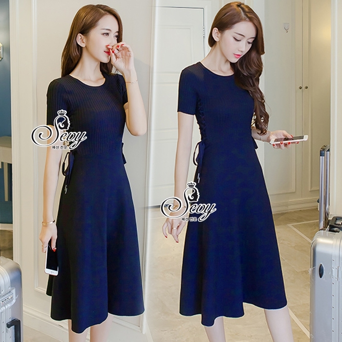 พร้อมส่ง Mini Dress ลุคเรียบหรู