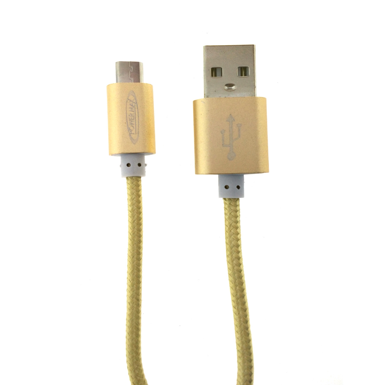 สายชาร์จแอนดรอยด์ Miicro USB และถ่ายข้อมูล ยืดหยุ่นพิเศษ ยี่ห้อ Powermax - สีทอง
