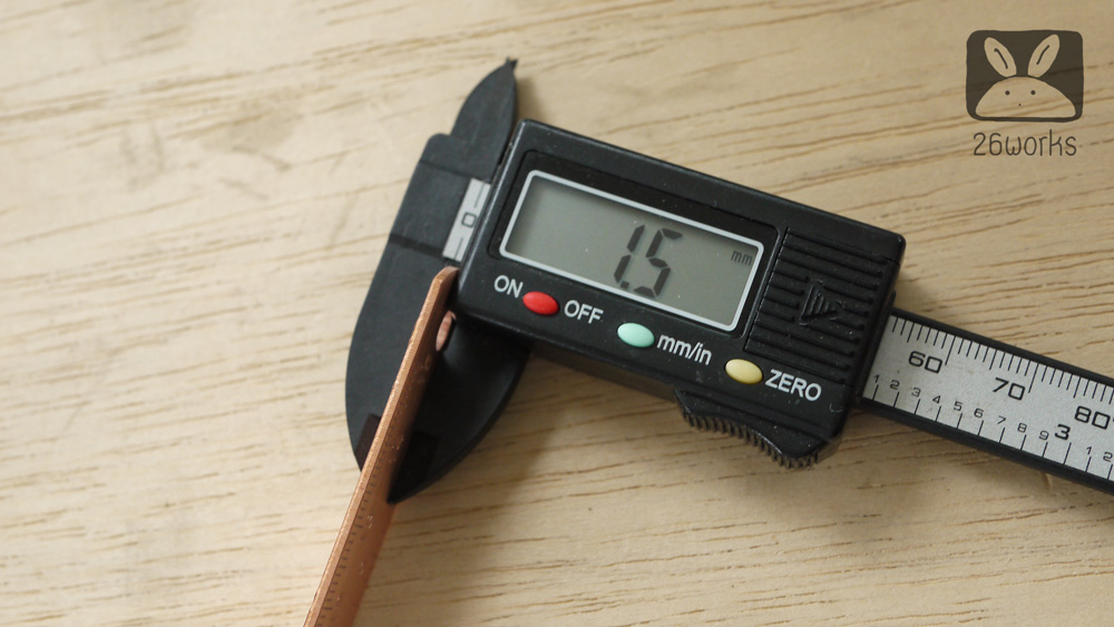 ไม้บรรทัด 15 cm ทองแดง หนา 1.5 mm