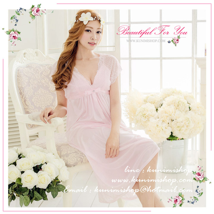 #C SP046 ชุดนอน กระโปรงยาว ผ้าซาติน ประดับด้วยผ้าลูกไม้ สวยหวาน เรียบ หรู น่ารัก มี 3 สี ม่วง , ชมพู , ดำ ตรวจสอบขนาดก่อนสั่งซื้อด้วยนะคะ ขนาดมีแจ้งด้านล่างคะ
