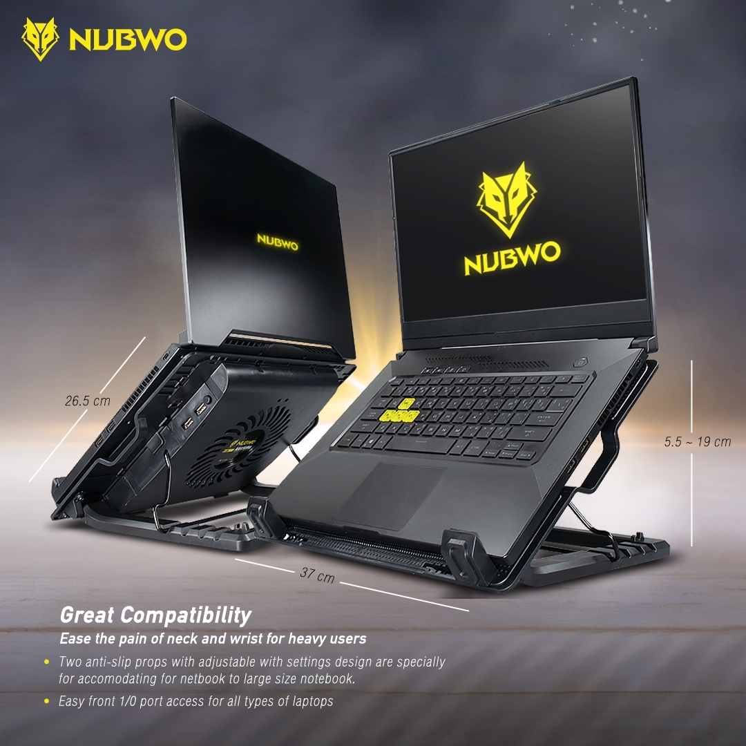 COOLER PAD NUBWO NF235 (2FAN) - BLACK