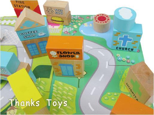 บล็อกไม้สร้างเมือง Tiny Town 50 ชิ้น