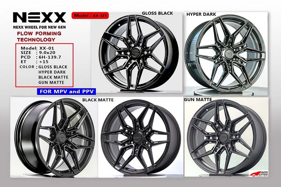 ล้อ NEXX XX01 ขอบ20x9.0 6รู139 ET15 สีดำด้าน Black Matt ล้อ Flowforming หนัก 11.7โล *ราคาต่อวง