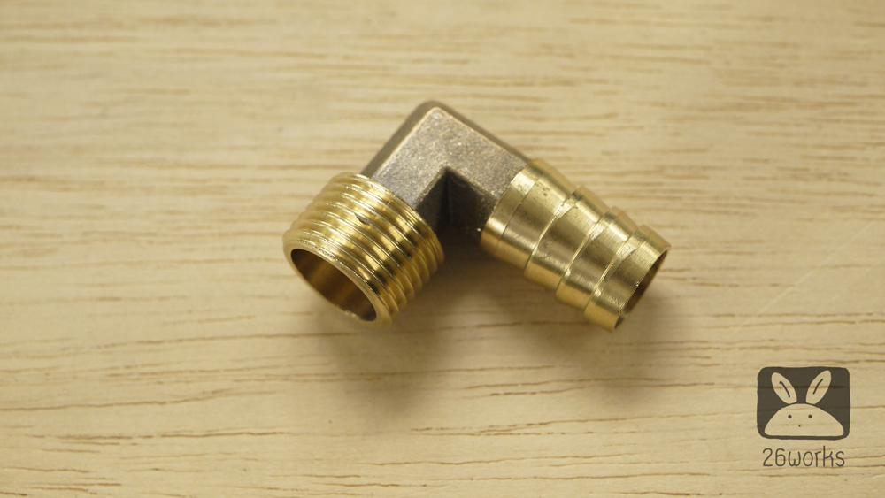 หางปลาไหล 16 mm เกลียวนอก 1/2 นิ้ว 90 องศา