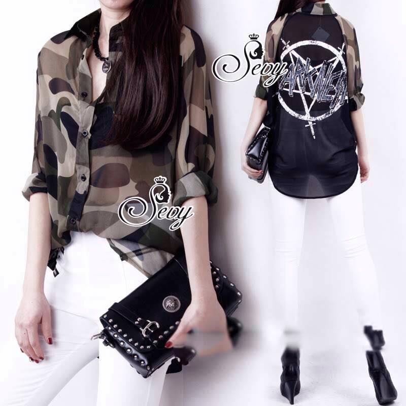 พร้อมส่ง เสื้อเชิ้ตลายทหาร ลายยอดฮิต