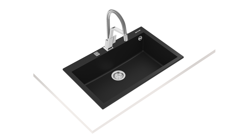 อ่างล้างจาน TEKA ราคาพิเศษ รุ่น FORSQUARE 1B 72.40 TG AUTO WST BLACK