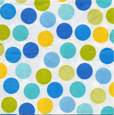 แนวภาพลายแต่ง Dotty โทนฟ้า Color Dot Blue เป็นภาพเต็มแผ่น กระดาษแนพกิ้นสำหรับทำงาน เดคูพาจ Decoupage Paper Napkins ขนาด 33X33cm
