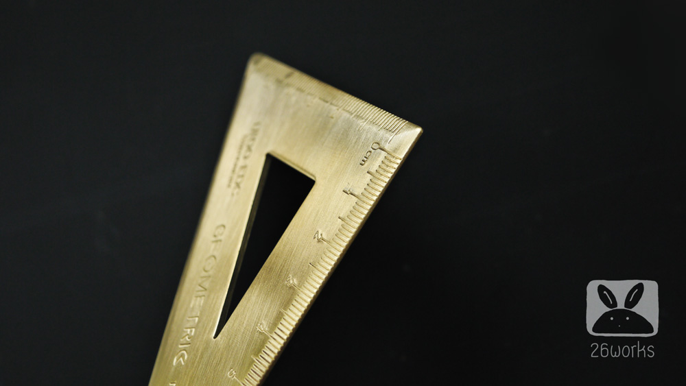 ไม้ฉากสามเหลี่ยม สเกล 6x10 cm ทองเหลือง