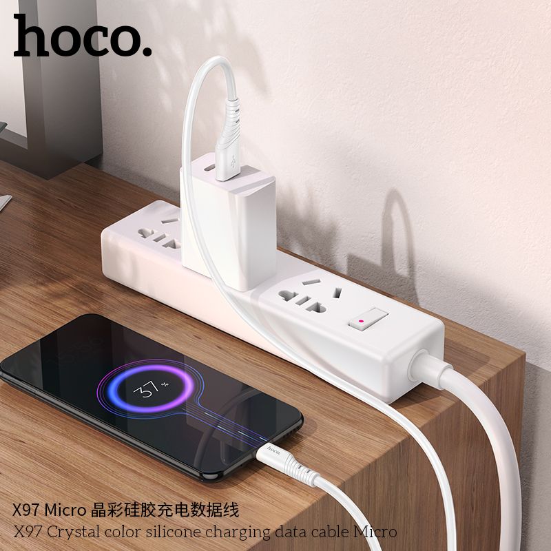 Hoco X97 สายชาร์จเร็ว 2.4A สาย Silicone ทนไฟ ชาร์จเร็ว ยาว 1 เมตร
