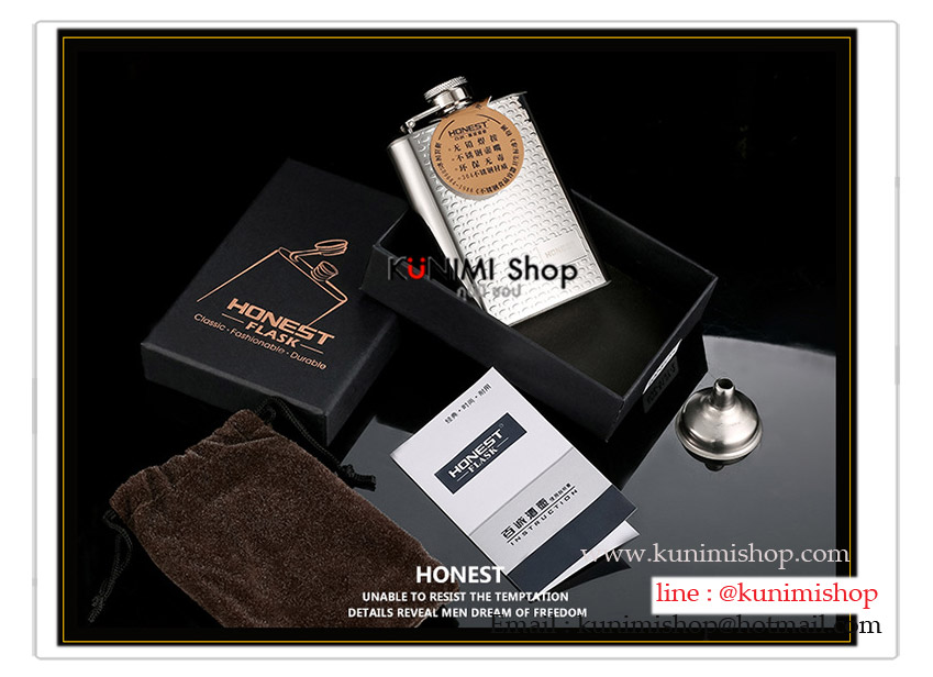 กระป๋องใส่เหล้าและเครื่องดื่ม ขนาด 4 Oz *รุ่นนี้งานอย่างดี เกรดพรีเมียม เนื้อสแตนเลสหนา ขัดเงาวาว บรรจุในกล่องสวยงาม กระป๋อง ขวด ใส่เหล้า ใส่เครื่องดื่ม ทำจาก สแตนเลส Stainless Steel ไม่เป็นสนิม -------------------------------------------------------------------- ขนาดความจุ 4 ออนซ์ (120 ซีซี ) กว้าง : 7 ซม.x สูง(ถึงฝา) 10.5 ซม.